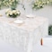 B-COOL BCOOL White Lace Tablecloth 5 Pieces 60x120 Inch Fall Embroidered Table Cloth Wedding Overlay Tablecloths for Thanksgiving Day Party Solid Rectangular Table Decorations Christmas