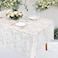 B-COOL BCOOL White Lace Tablecloth 5 Pieces 60x120 Inch Fall Embroidered Table Cloth Wedding Overlay Tablecloths for Thanksgiving Day Party Solid Rectangular Table Decorations Christmas