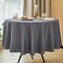 Mebakuk Round Table Cloth Linen Farmhouse Tablecloth Waterproof AntiShrink Soft and Wrinkle Resistant Decorative Fabric Table Cover for Kitchen Dark Grey 60 Round 46 Seats