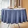 Mebakuk Round Table Cloth Linen Farmhouse Tablecloth Waterproof AntiShrink Soft and Wrinkle Resistant Decorative Fabric Table Cover for Kitchen Denim Blue 60 Round 24 Seats