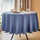 Mebakuk Round Table Cloth Linen Farmhouse Tablecloth Waterproof AntiShrink Soft and Wrinkle Resistant Decorative Fabric Table Cover for Kitchen Denim Blue 60 Round 24 Seats