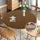 Obstal Fitted Round Table Cloth Reversible Waterproof Stain Resistant Elastic Stretch Tablecloth Wipe Clean Table Cover for OutdoorIndoor Use Fits Round Tables up to 40 44 Diameter Coffee