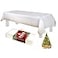 Grandipity Gold Dot on White 6 Pack Premium Disposable Plastic Tablecloth 54 Inch x 108 Inch Decorative Rectangle Table Cover