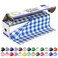 Grandipity Plastic Tablecloth Roll 54in x 100 Ft Blue Gingham Checkered Plastic Table Cloths for Parties Disposable with Cutter Box Cut to Size Disposable Tablecloth for Rectangle Round