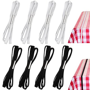 Riakrum Table Bungees Tablecloth Strap Elastic Adjustable Tablecloth Band Bungee Cord to Hold Down Table Cloth Cover for Outdoor Picnic Kitchen Camping Wedding Party8 PcsNormal Size