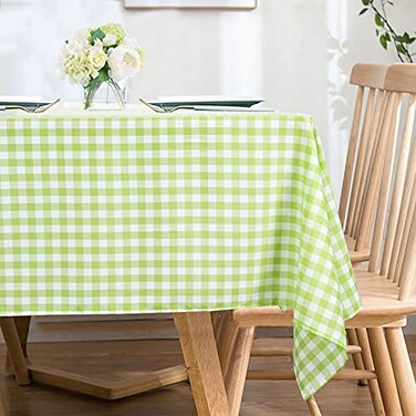 ShinyBeauty Premium Green Checkered Tablecloth 54x54 Square Wrinkle Free Resistant Ideal for Patio Picnic Dining Table