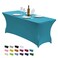 CWK 4FT Waterproof Stretch Spandex Table Cover for Rectangular Tables Elastic Fitted Tablecloth for Folding TablesWrinkle Resistant Table Cloth for Parties Weddings Banquets Events Teal
