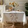Oubonun Tablecloths for Rectangle Tables Cotton Linen Waterproof Farmhouse Table Cloth with Boho Tassels Wrinkle Free Wipeable Washable for Kitchen Dining 55x70 46 Seats