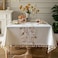 Oubonun Tablecloths for Rectangle Tables Cotton Linen Waterproof Farmhouse Table Cloth with Boho Tassels Wrinkle Free Wipeable Washable for Kitchen Dining 55x70 46 Seats