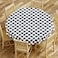 Sorfey Tablecloth Vinyl with Flannel Back 70 Round Water Proof Easy to Clean Checked Black Design