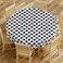 Sorfey Tablecloth Vinyl with Flannel Back 70 Round Water Proof Easy to Clean Checked Black Design