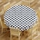 Sorfey Tablecloth Vinyl with Flannel Back 70 Round Water Proof Easy to Clean Checked Black Design