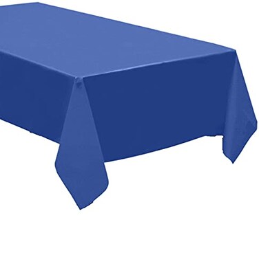 QQOUTLET Pack of 4 Disposable Plastic TableclothsTable Covers 54 x 108 inches Rectangle Table Cover Waterproof Disposable Ideal for Birthday Parties Weddings Picnics and Events Blue