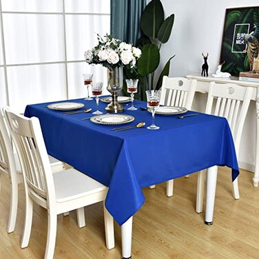 KAIPHO Royal Blue Square Tablecloth Waterproof Stain Resistant Wrinkle Free Table Cloth 210GSM Polyester Wipeable Table Cover for Party Banquet Indoor and OutdoorRectangleRectangular 60 x 60 inch