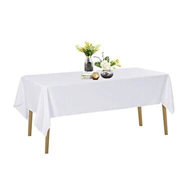 Bailarina 60x120 White Tablecloth Stain and Wrinkle Resistant Washable Polyester Table Cloth Decorative Table Cloth for Dining Table Buffet Parties and Wedding White