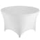 FestiCorp 72 Inch Round Spandex Table Covers 6ft Fitted Tablecloth for 6 Foot Tables Stretch Wrinkle Free White Table Clothes for Party Wedding Birthday Banquet Vendor Stand