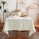 Chassic 60 x 104 inches Farmhouse Style Linen tablecloths Wrinkle Resistant Washable Dining Room Table Cloths for 6 Foot Rectangle Tables Hemstitch Beige