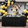 PARTISKY Black Spandex Tablecloth for 6ft Rectangle Tables Stretchable Table Cover Skirt for Folding Tables Weddings Parties Banquets Events Trade Shows and Dessert Table