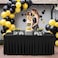 PARTISKY Black Spandex Tablecloth for 6ft Rectangle Tables Stretchable Table Cover Skirt for Folding Tables Weddings Parties Banquets Events Trade Shows and Dessert Table