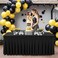 PARTISKY Black Spandex Tablecloth for 6ft Rectangle Tables Stretchable Table Cover Skirt for Folding Tables Weddings Parties Banquets Events Trade Shows and Dessert Table