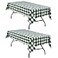Hiasan Plaid Tablecloth Waterproof 2 Pack 60 x 102 inch Checkered Table Cloth Rectangle for ChristmasHolidaySpring PartyOutdoor PicnicKitchen Forest Green and White
