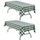 Hiasan Plaid Tablecloth Waterproof 2 Pack 60 x 102 inch Checkered Table Cloth Rectangle for ChristmasHolidaySpring PartyOutdoor PicnicKitchen Forest Green and White
