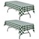 Hiasan Plaid Tablecloth Waterproof 2 Pack 60 x 102 inch Checkered Table Cloth Rectangle for ChristmasHolidaySpring PartyOutdoor PicnicKitchen Forest Green and White