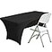 Fhberni Spandex Table Cover 6 ft Fitted Polyester Tablecloth Stretch Table Cover Table Topper Open Back Black