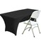 Fhberni Spandex Table Cover 6 ft Fitted Polyester Tablecloth Stretch Table Cover Table Topper Open Back Black