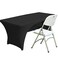 Fhberni Spandex Table Cover 6 ft Fitted Polyester Tablecloth Stretch Table Cover Table Topper Open Back Black