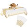 MOLFUJ 54 X 108 White and Gold Plastic Tablecloth for Party 2 Pack Disposable White Table Cloths for 8ft Rectangular Table Birthday Wedding