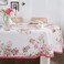 Bnejvif Pink Oval Tablecloth Floral Oval Tablecloth Pink Flowers Print Table Cloth Spring Summer Waterproof Wrinkle Free Tablecloth for Oval Tables 60 X 84 Inch