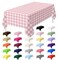 HEIPINIUYE 6 Pack Pink Gingham Tablecloth Disposable 54 x 108 Inch Pink and White Plaid Plastic Table Cloth Disposable Rectangle Table Cover for Party Birthday Picnic Checkered Tablecloths