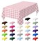 HEIPINIUYE 6 Pack Pink Gingham Tablecloth Disposable 54 x 108 Inch Pink and White Plaid Plastic Table Cloth Disposable Rectangle Table Cover for Party Birthday Picnic Checkered Tablecloths