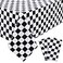 Kesfey 3 Packs Black and White Checkered Tablecloths 54 x 108 Inches Disposable Plastic Checkered Flag Racing Table Cover Waterproof Rectangle Race Car Table Cloth for Picnic Party Retro Celebration