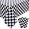 Kesfey 3 Packs Black and White Checkered Tablecloths 54 x 108 Inches Disposable Plastic Checkered Flag Racing Table Cover Waterproof Rectangle Race Car Table Cloth for Picnic Party Retro Celebration