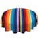 AOYEGO Colorful Mexican Table Cloth Stripes Lines Native Art Feature Bright Round Tablecloth 60 Inch for Dining Room Party Banquet
