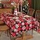 SASTYBALE Christmas Tablecloth Rectangle Vinyl with Flannel Backed Checkered Winter Snowflake Waterproof Wipeable Plastic Table Cloth for Dining Holiday Outdoor 60 x 102 Inch Red and Black