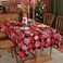 SASTYBALE Christmas Tablecloth Rectangle Vinyl with Flannel Backed Checkered Winter Snowflake Waterproof Wipeable Plastic Table Cloth for Dining Holiday Outdoor 60 x 102 Inch Red and Black