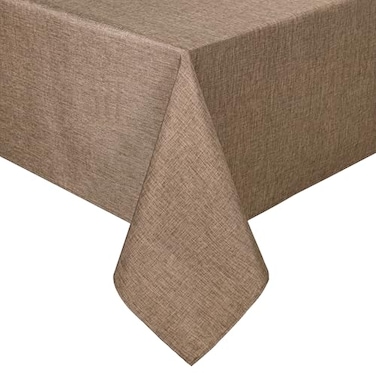 Hiasan Faux Linen Rectangle Tablecloth Wrinkle and Stain Resistant Washable Table Cloth for Kitchen Dining Room Holiday Table Cover for Party Dinner Khaki 60 x 102 Inch