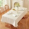 Zobesta Linen Gingham White Table Clothes for Rectangle Tables 53 x 120 Inch Cotton White Linen Tablecloth Rectangle Washable Farmhouse Tablecloth for Kitchen and Dining
