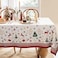 Bnejvif Winter Snowflake Xmas Rectangular Tablecloth for Christmas Decor Waterproof Wrinkle Free Red Tablecloth for Rectangle Tables 60 X 84