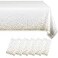 Eleclassi White and Gold Dot 6 Pack Premium Disposable Plastic Tablecloth 54 x 108 in Polka Dot Plastic Table Cloth Disposable Tablecloth for Rectangle Table up to 8 Feet