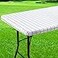 Spotjoy Rectangle Vinyl Table Cloth 24x48 Waterproof Elastic Fitted Tablecloth with Flannel Backing Plastic Table Cover for Picnic Camping Outdoor White