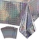 FunnyPars 8 Pack Iridescent Plastic Tablecloths Shiny Disposable Laser Rectangle Table Covers Holographic Foil Tablecloth Iridescent Party Decoration