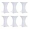 Tina's Tinas 6 Pack 32x43 Inch Highboy Spandex Cocktail Table Covers White Fitted Stretch Cocktail Tablecloth for Round Tables 6PC 32x43 White