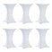 Tina's Tinas 6 Pack 32x43 Inch Highboy Spandex Cocktail Table Covers White Fitted Stretch Cocktail Tablecloth for Round Tables 6PC 32x43 White
