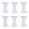 Tina's Tinas 6 Pack 32x43 Inch Highboy Spandex Cocktail Table Covers White Fitted Stretch Cocktail Tablecloth for Round Tables 6PC 32x43 White