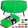 HSGUS 14 Pack Premium Round Green Plastic Tablecloth 84 x 84 in Disposable Table Cloth Decorative Table Cover for Parties Weddings
