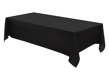 Aocoz Rectangular Tablecloth 90x132 Inch 1 Pack Black Table Cloths for 6ft Stain Resistant Decorative Washable Polyester Rectangle Tablecloths for 8ft Dining Table Banquets Buffet Parties and Wedding